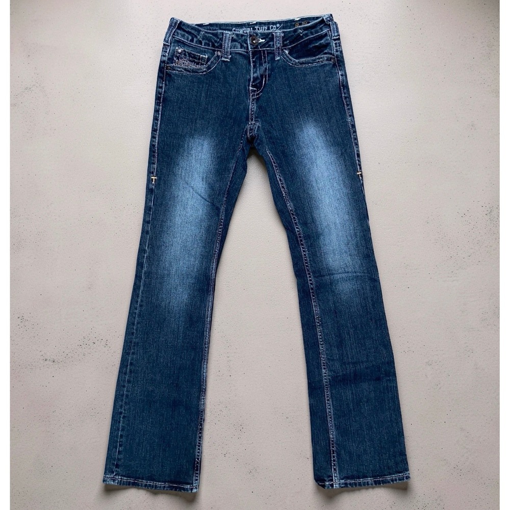 Cowgirl Tuff Womens Jeans W27 Blue Bootcut Western Embroidered 29x34